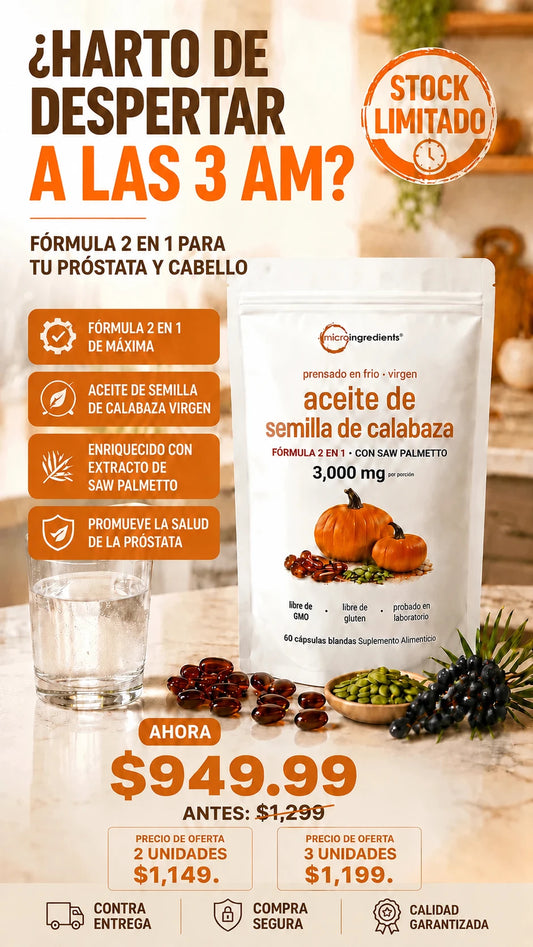 Aceite De Semillas Calabaza 60 Capsulas + ENVIO GRATIS
