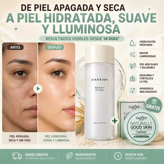 🩵 COMBO HAYEJIN RICEFILA + POLVO MINERAL SADOER GRATIS + ENVÍO GRATIS ✨
